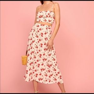 Reformation skirt and crop top set